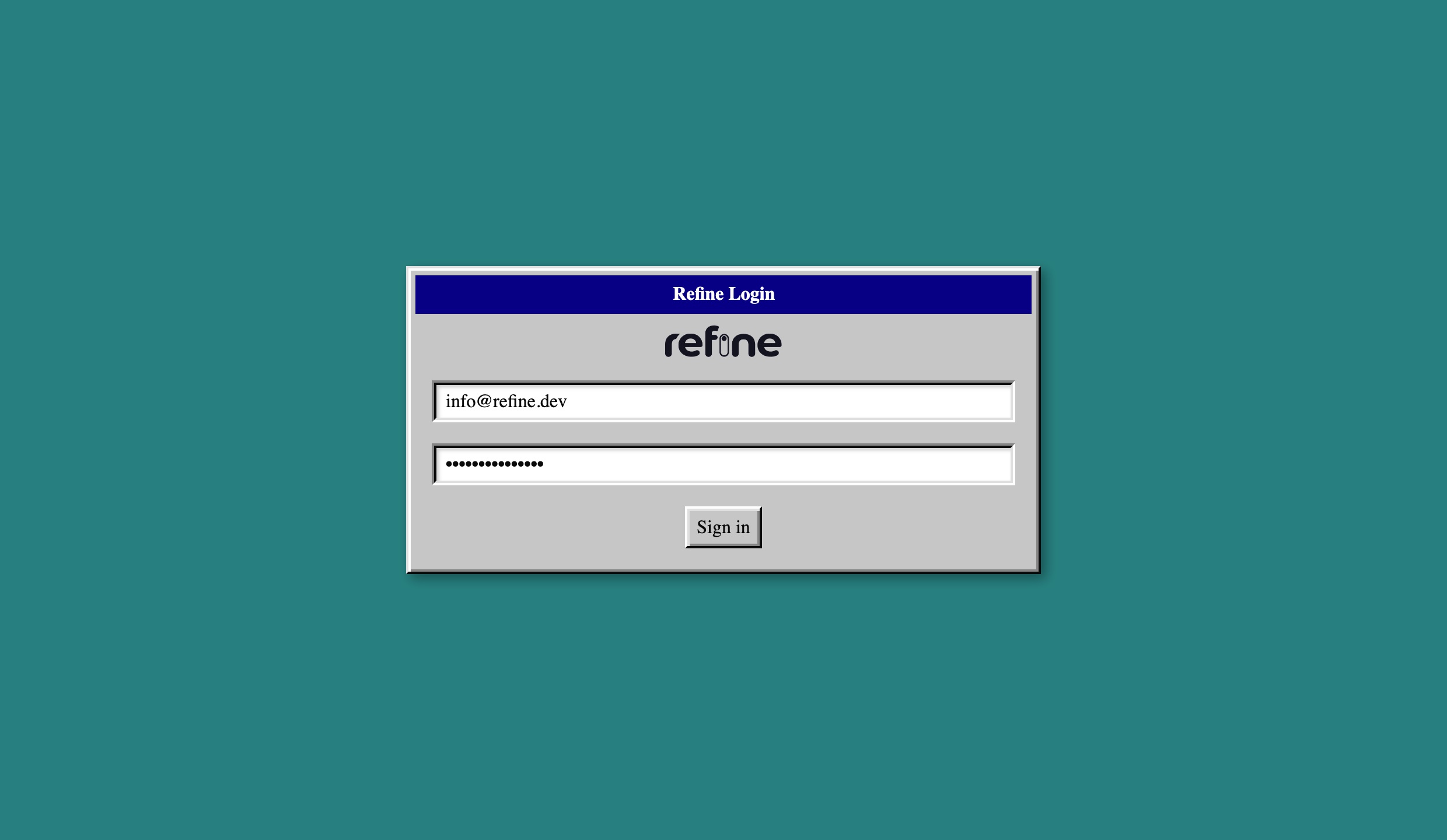 Refine Login Page