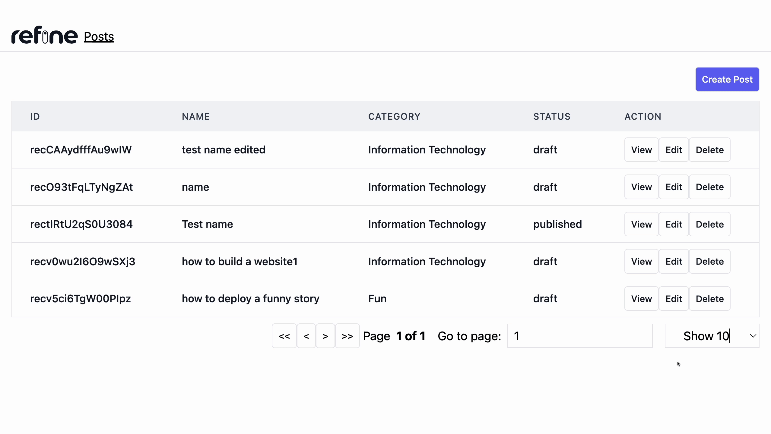 react crud app airtable