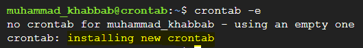 crontab installation through editor