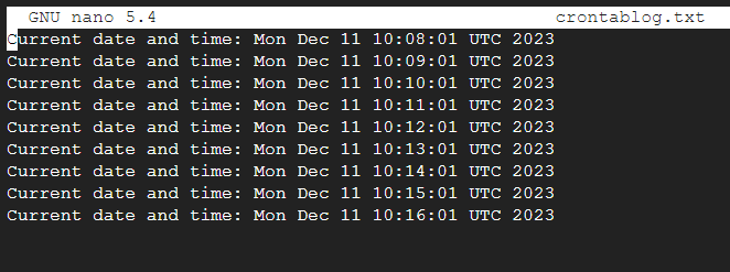 crontab running and executing script