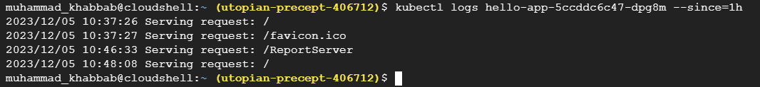 Time specific container logs