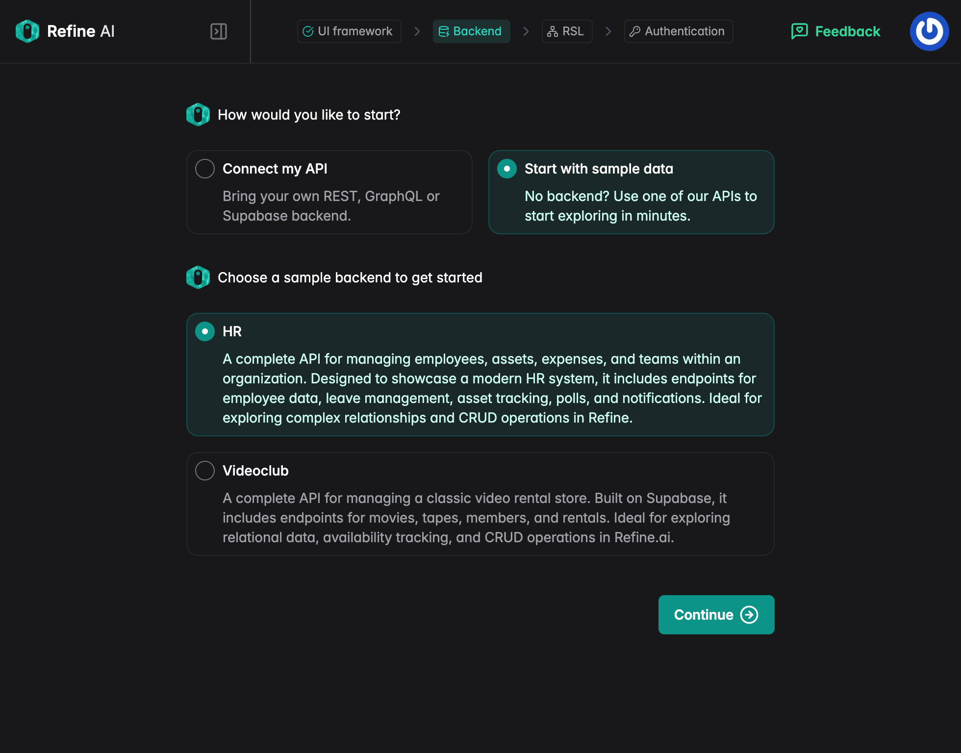 DevTools Backend Wizard
